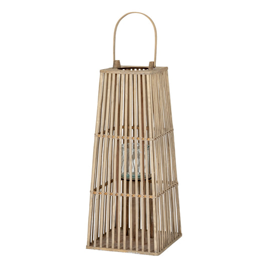 Medium Silo Wicker Lantern With Glass Holder - Candle Holders from the Quanta Home collection.