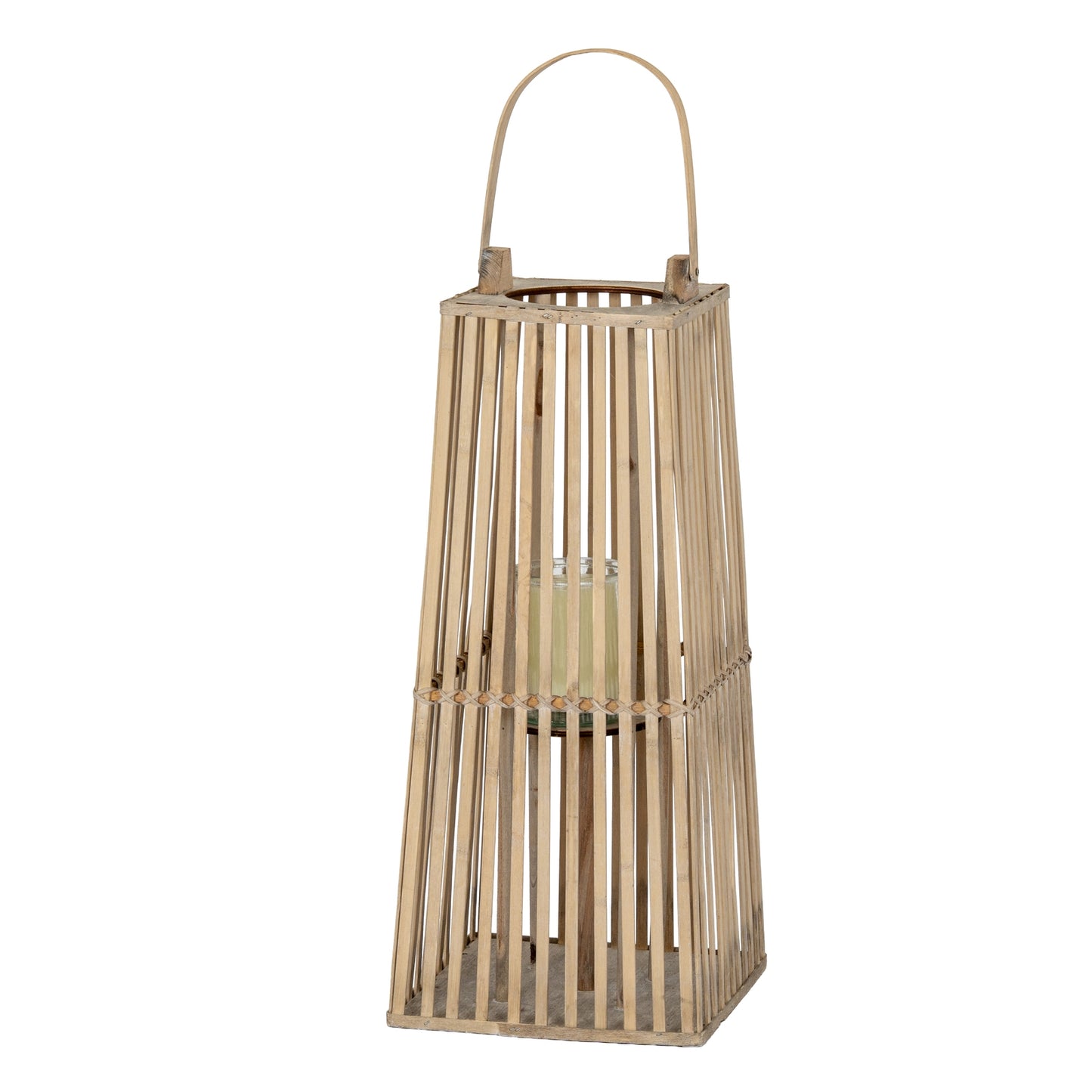 Small Silo Wicker Lantern With Glass Holder - Candle Holders from the Quanta Home collection.