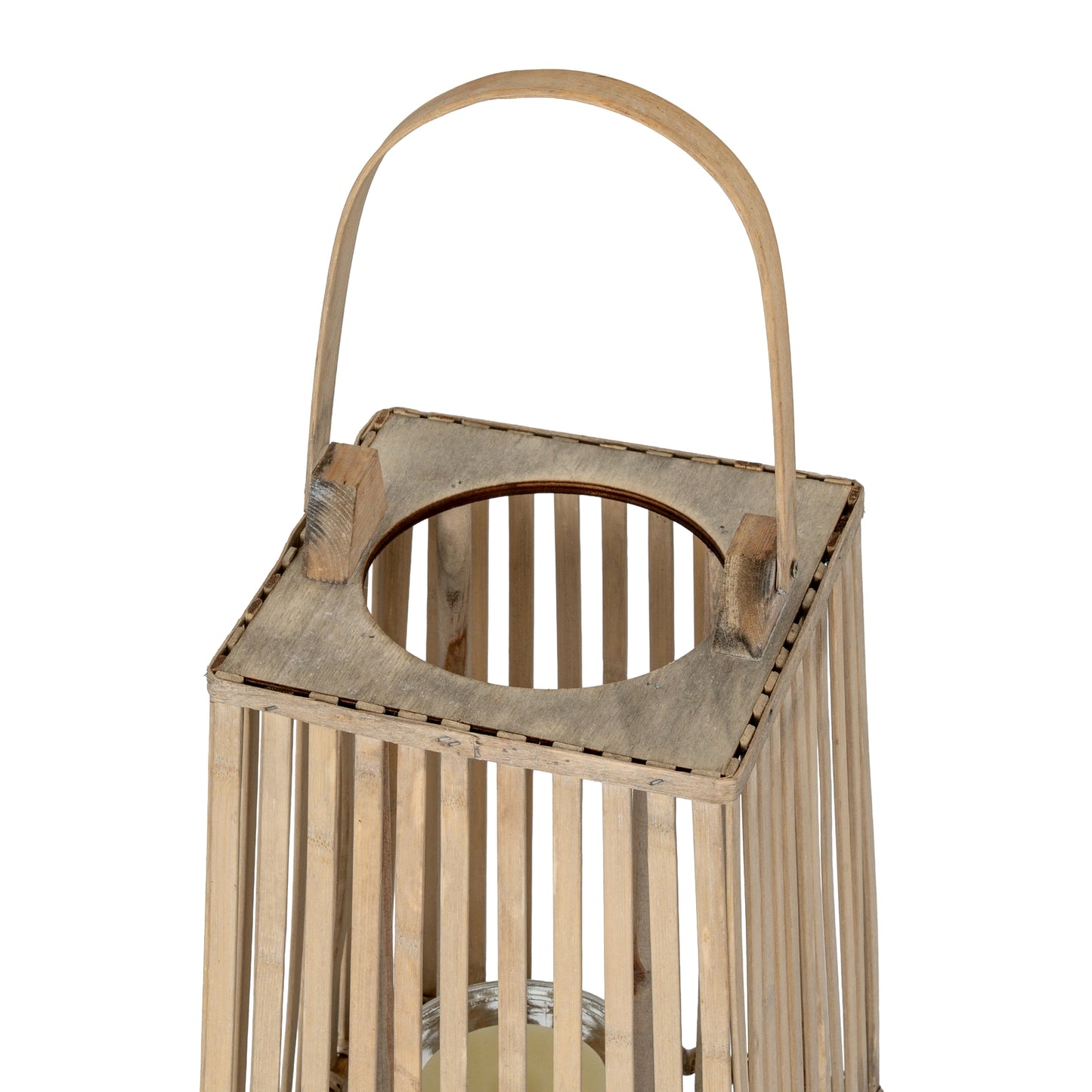 Small Silo Wicker Lantern With Glass Holder - Candle Holders from the Quanta Home collection.
