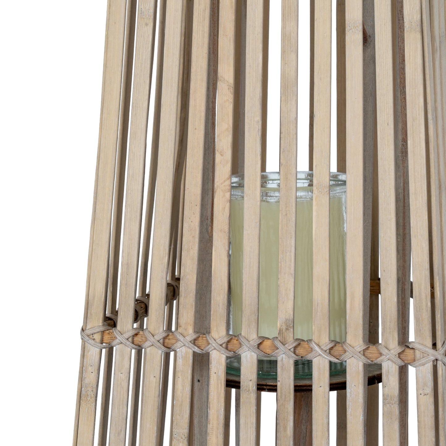 Small Silo Wicker Lantern With Glass Holder - Candle Holders from the Quanta Home collection.