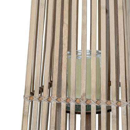 Small Silo Wicker Lantern With Glass Holder - Candle Holders from the Quanta Home collection.