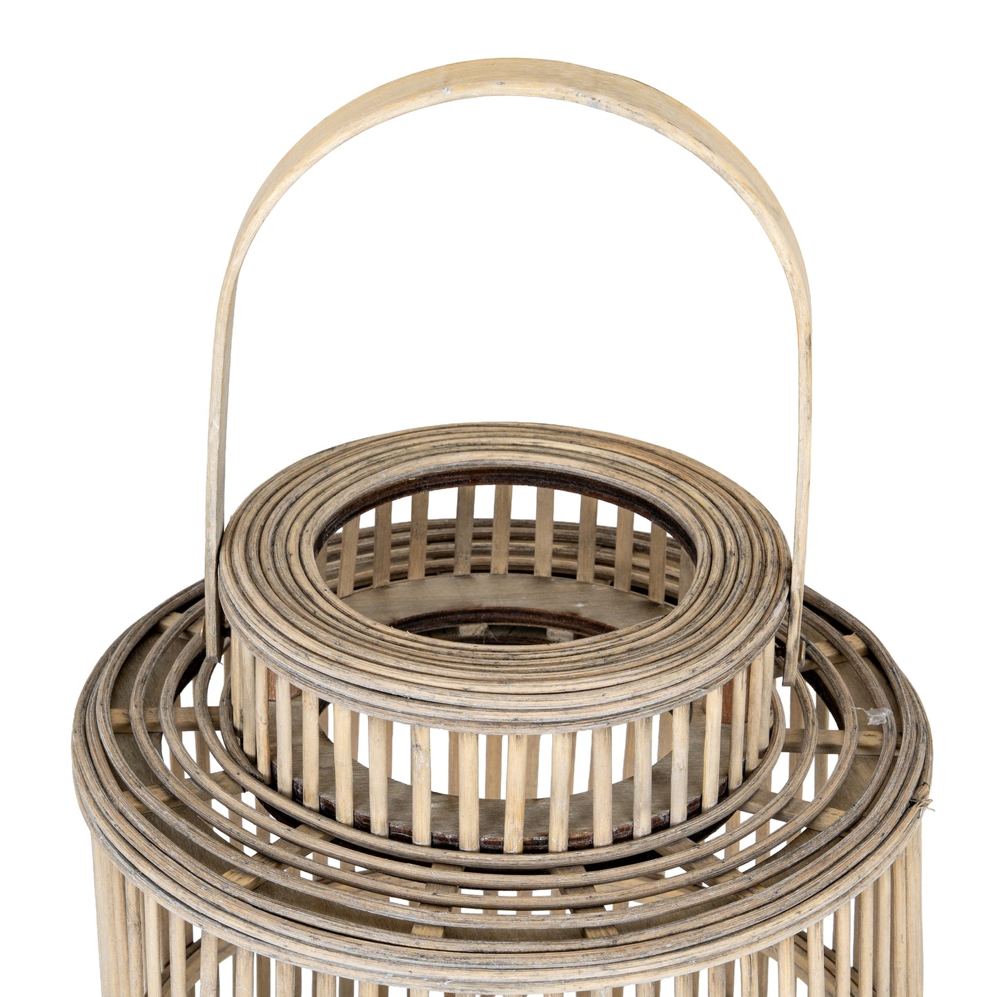 Cylinder Wicker Lantern With Glass Holder - Candle Holders from the Quanta Home collection.