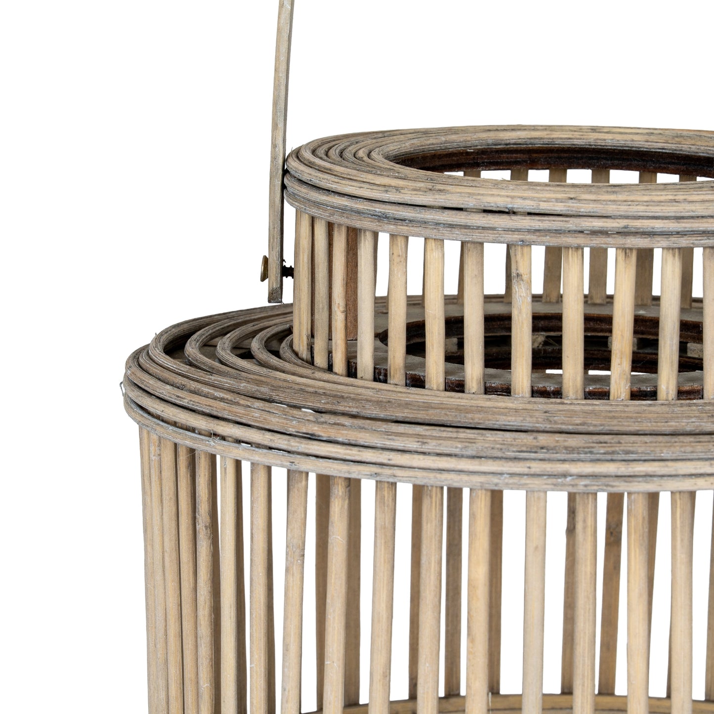 Cylinder Wicker Lantern With Glass Holder - Candle Holders from the Quanta Home collection.