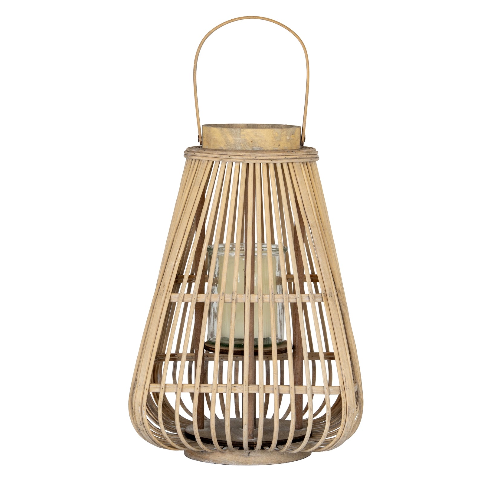 Large Peardrop Wicker Lantern With Glass Holder - Candle Holders from the Quanta Home collection.
