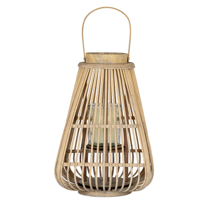 Large Peardrop Wicker Lantern With Glass Holder - Candle Holders from the Quanta Home collection.