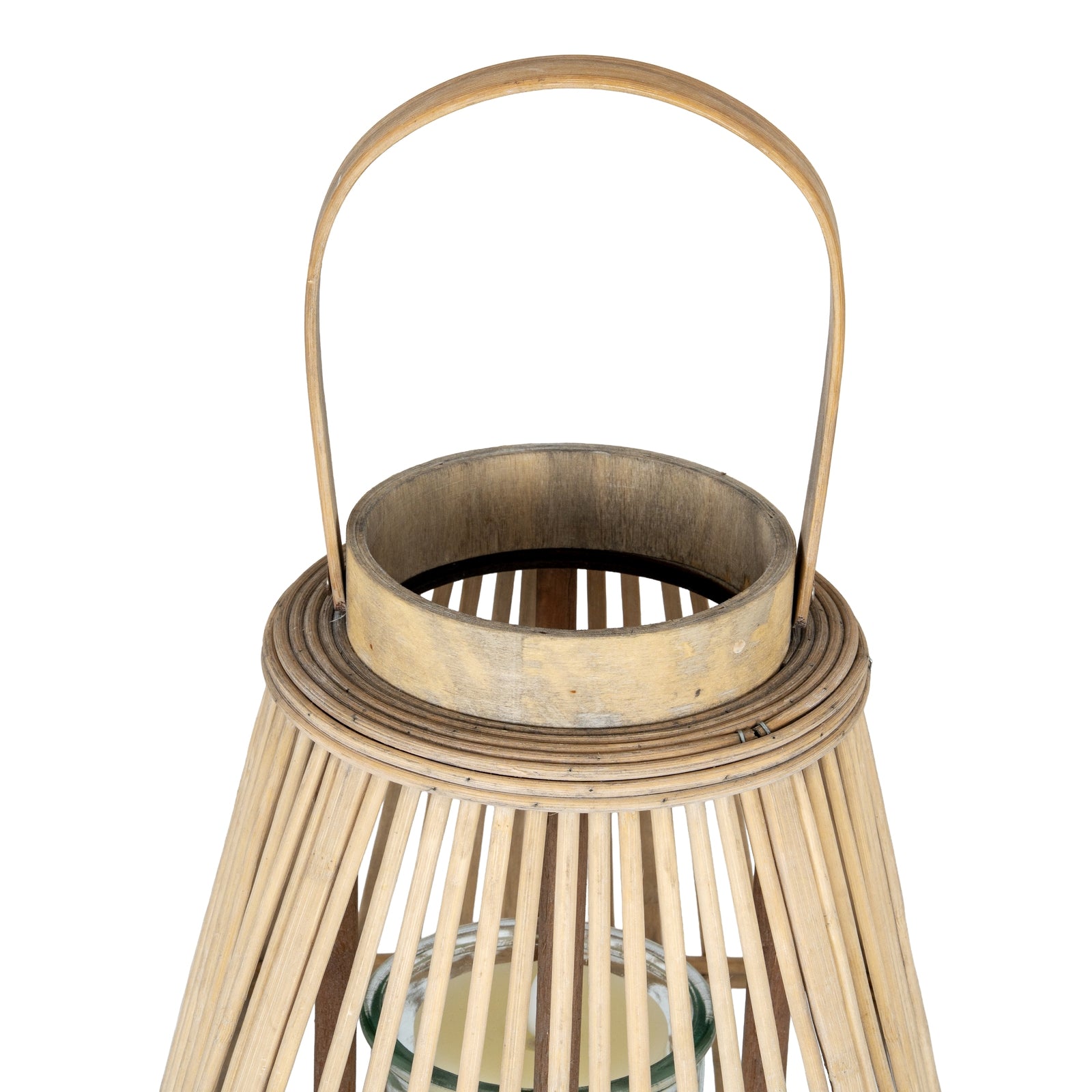 Large Peardrop Wicker Lantern With Glass Holder - Candle Holders from the Quanta Home collection.