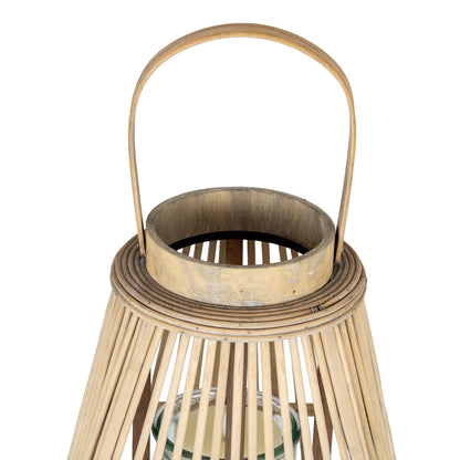 Large Peardrop Wicker Lantern With Glass Holder - Candle Holders from the Quanta Home collection.