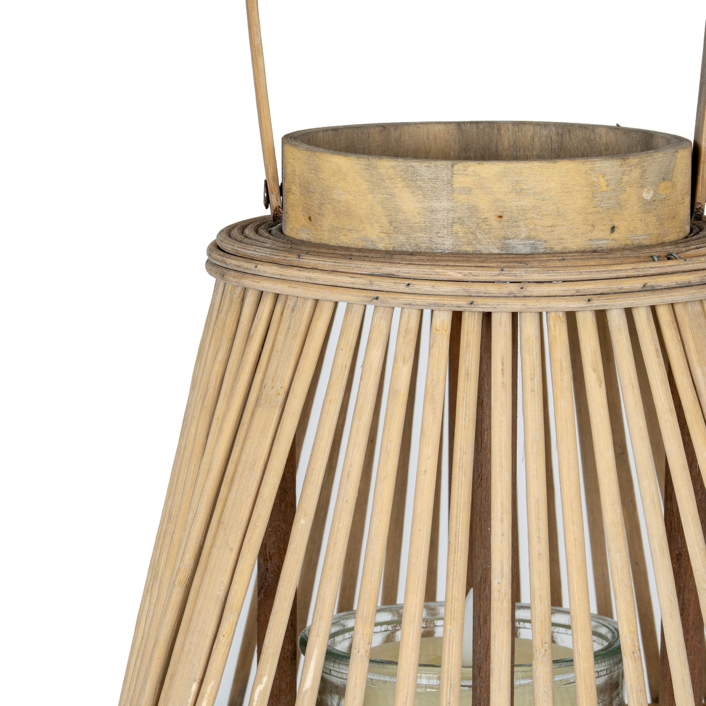 Large Peardrop Wicker Lantern With Glass Holder - Candle Holders from the Quanta Home collection.