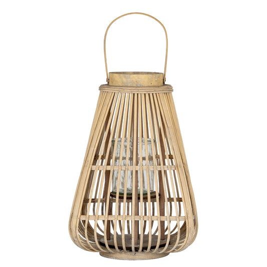 Large Peardrop Wicker Lantern With Glass Holder - Candle Holders from the Quanta Home collection.