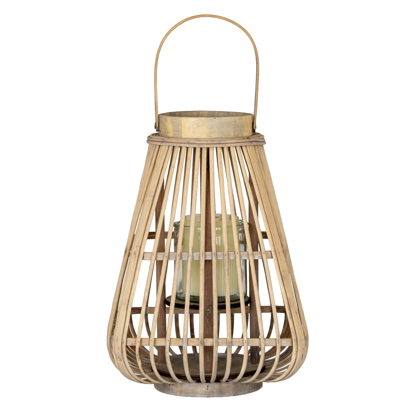 Medium Peardrop Wicker Lantern With Glass Holder - Candle Holders from the Quanta Home collection.