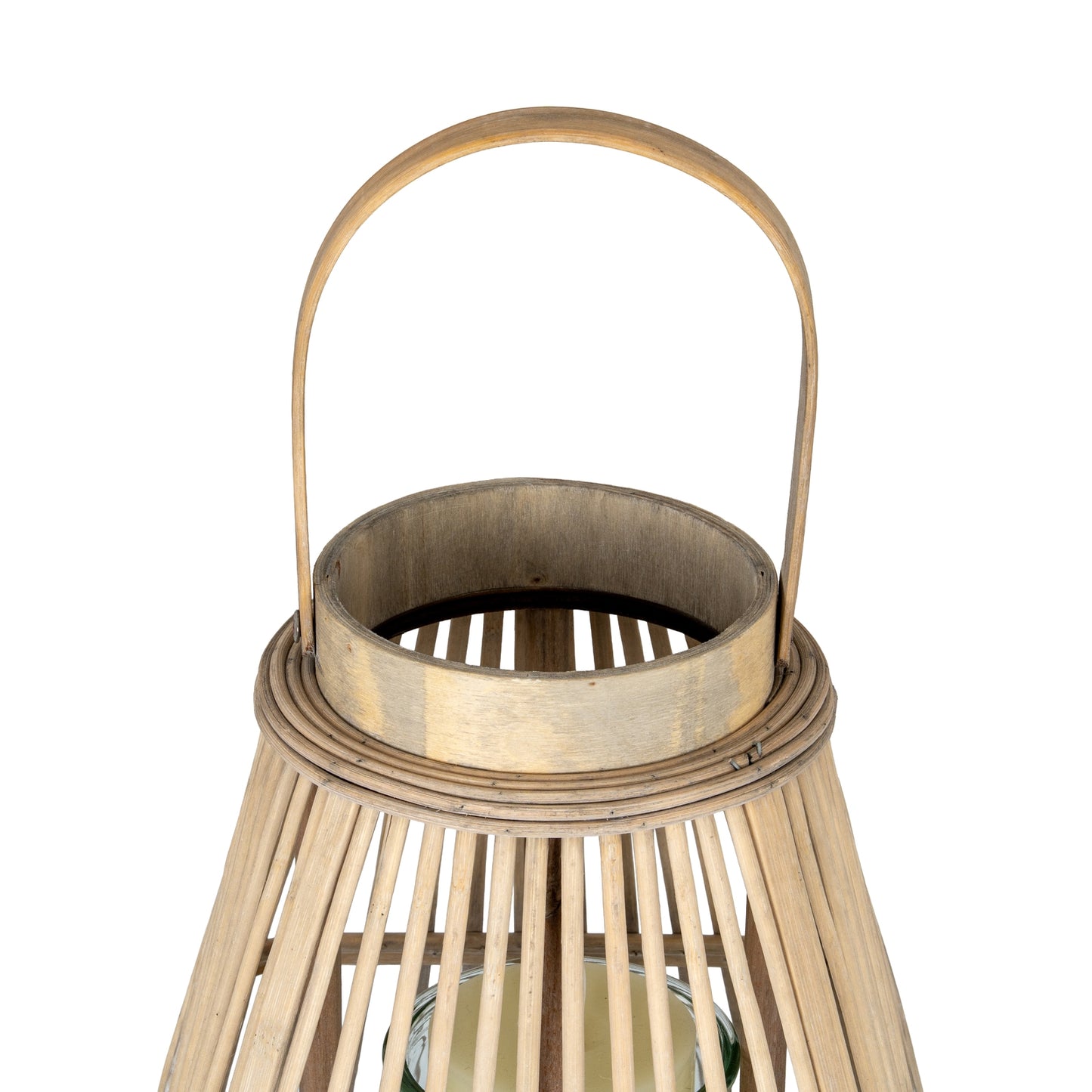 Medium Peardrop Wicker Lantern With Glass Holder - Candle Holders from the Quanta Home collection.