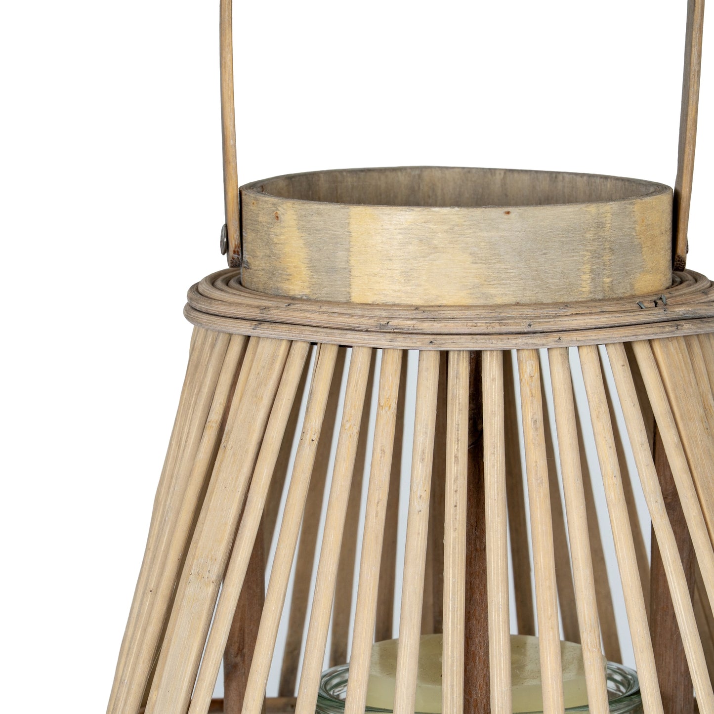 Medium Peardrop Wicker Lantern With Glass Holder - Candle Holders from the Quanta Home collection.