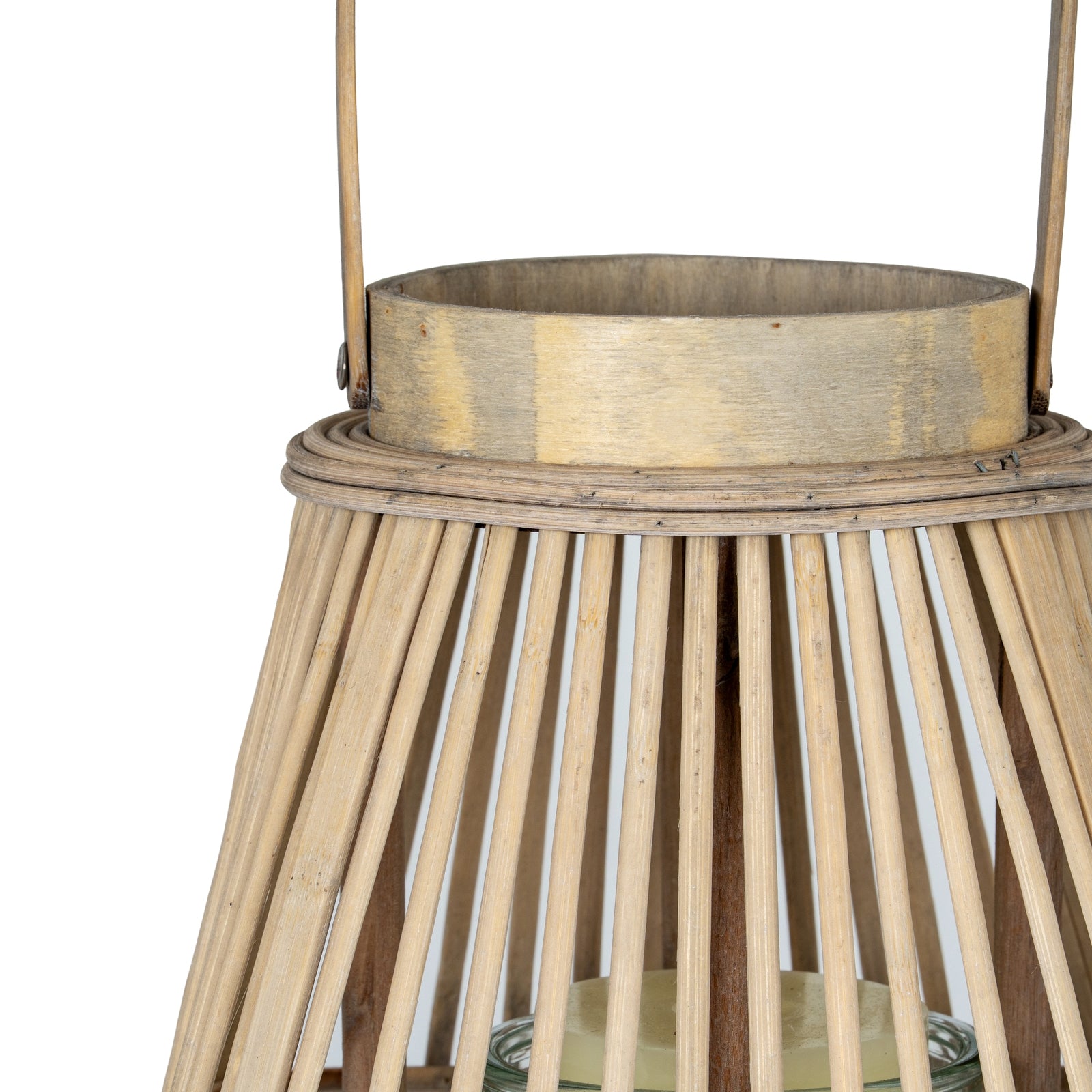 Medium Peardrop Wicker Lantern With Glass Holder - Candle Holders from the Quanta Home collection.