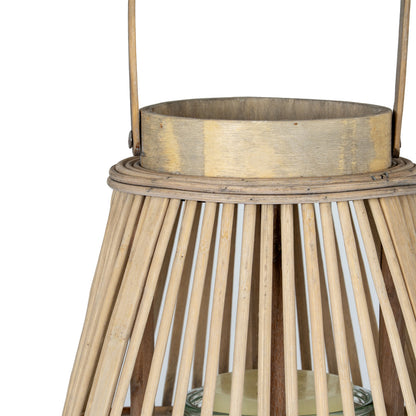 Medium Peardrop Wicker Lantern With Glass Holder - Candle Holders from the Quanta Home collection.