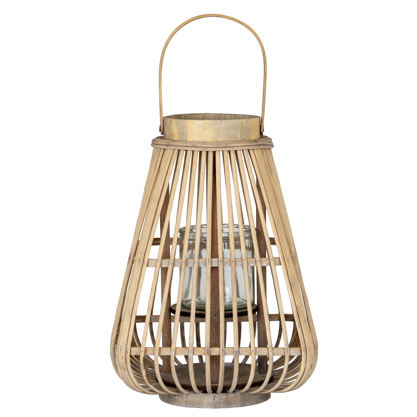 Medium Peardrop Wicker Lantern With Glass Holder - Candle Holders from the Quanta Home collection.