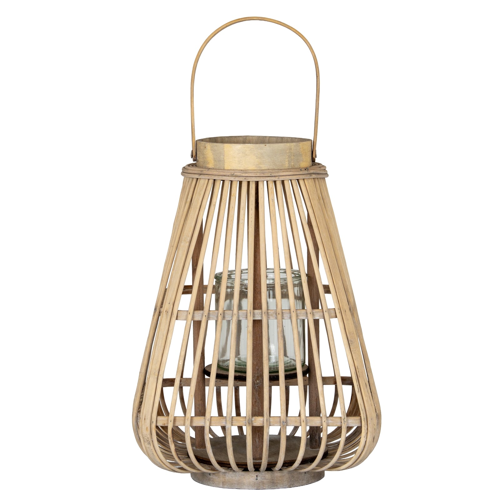 Medium Peardrop Wicker Lantern With Glass Holder - Candle Holders from the Quanta Home collection.