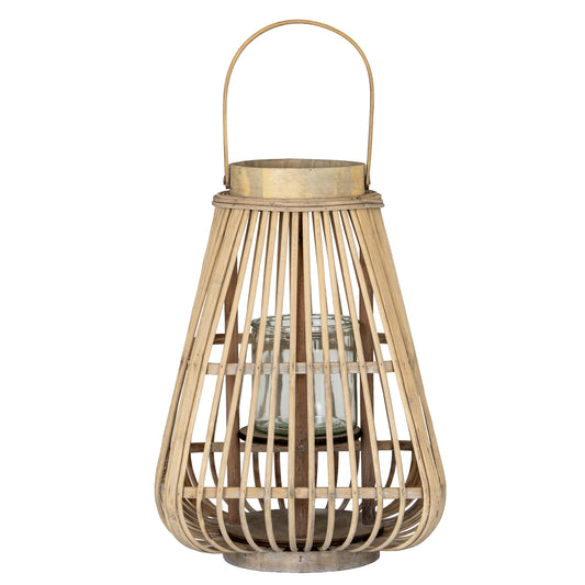 Medium Peardrop Wicker Lantern With Glass Holder - Candle Holders from the Quanta Home collection.