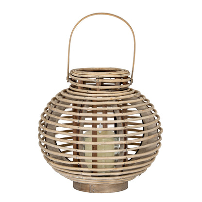 Large Round Willow Lantern With Glass Holder - Candle Holders from the Quanta Home collection.