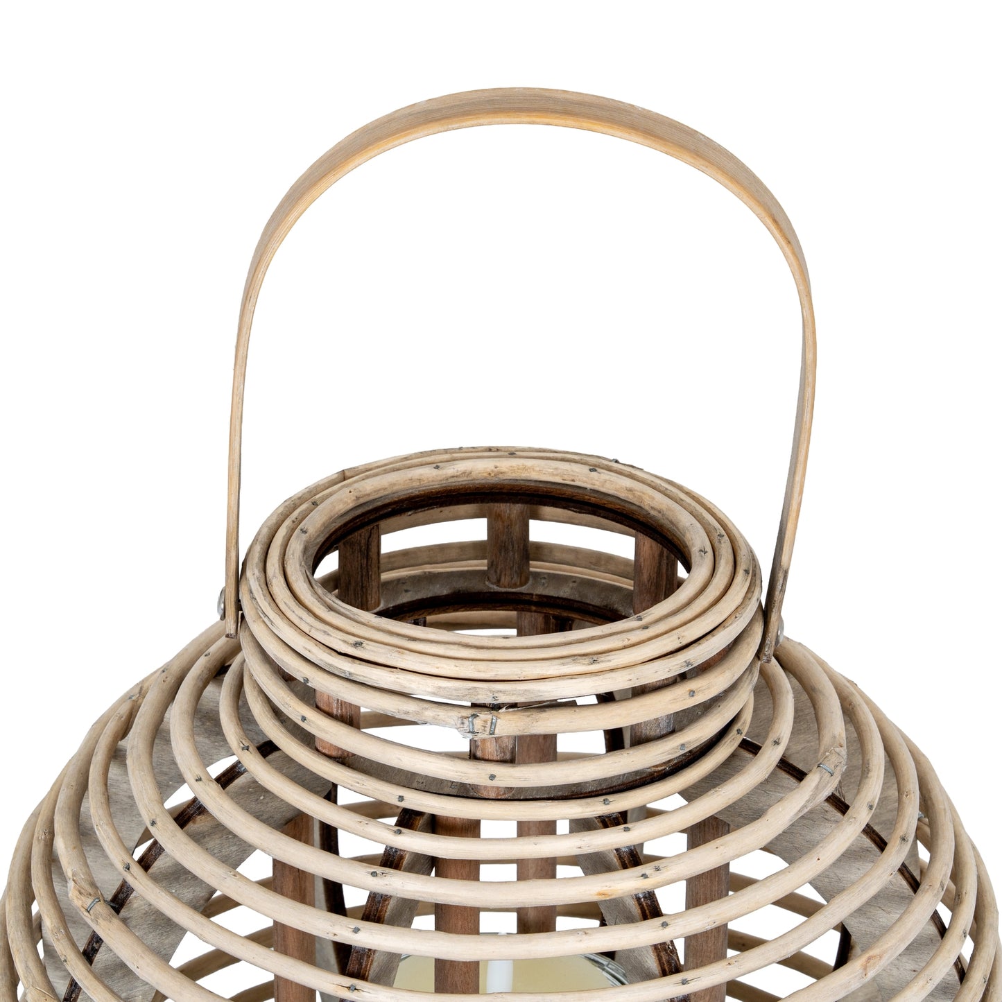 Large Round Willow Lantern With Glass Holder - Candle Holders from the Quanta Home collection.