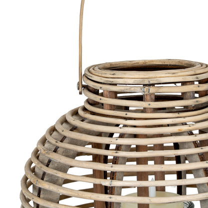Large Round Willow Lantern With Glass Holder - Candle Holders from the Quanta Home collection.