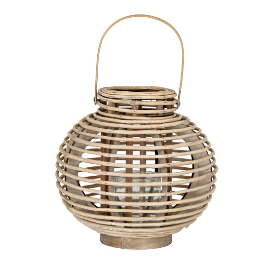 Large Round Willow Lantern With Glass Holder - Candle Holders from the Quanta Home collection.
