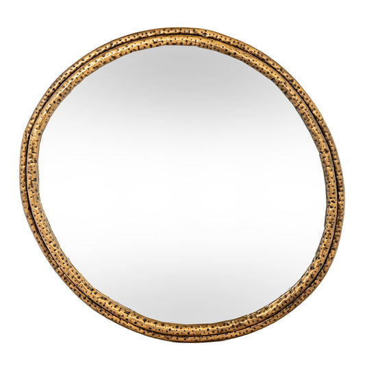Nahla Small Mirror With Dimpled Frame - Wall Mirrors from the Quanta Home collection.