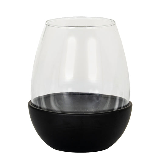 Neris Medium Candle Holder With Glass Goblet - Candle Holders from the Quanta Home collection.