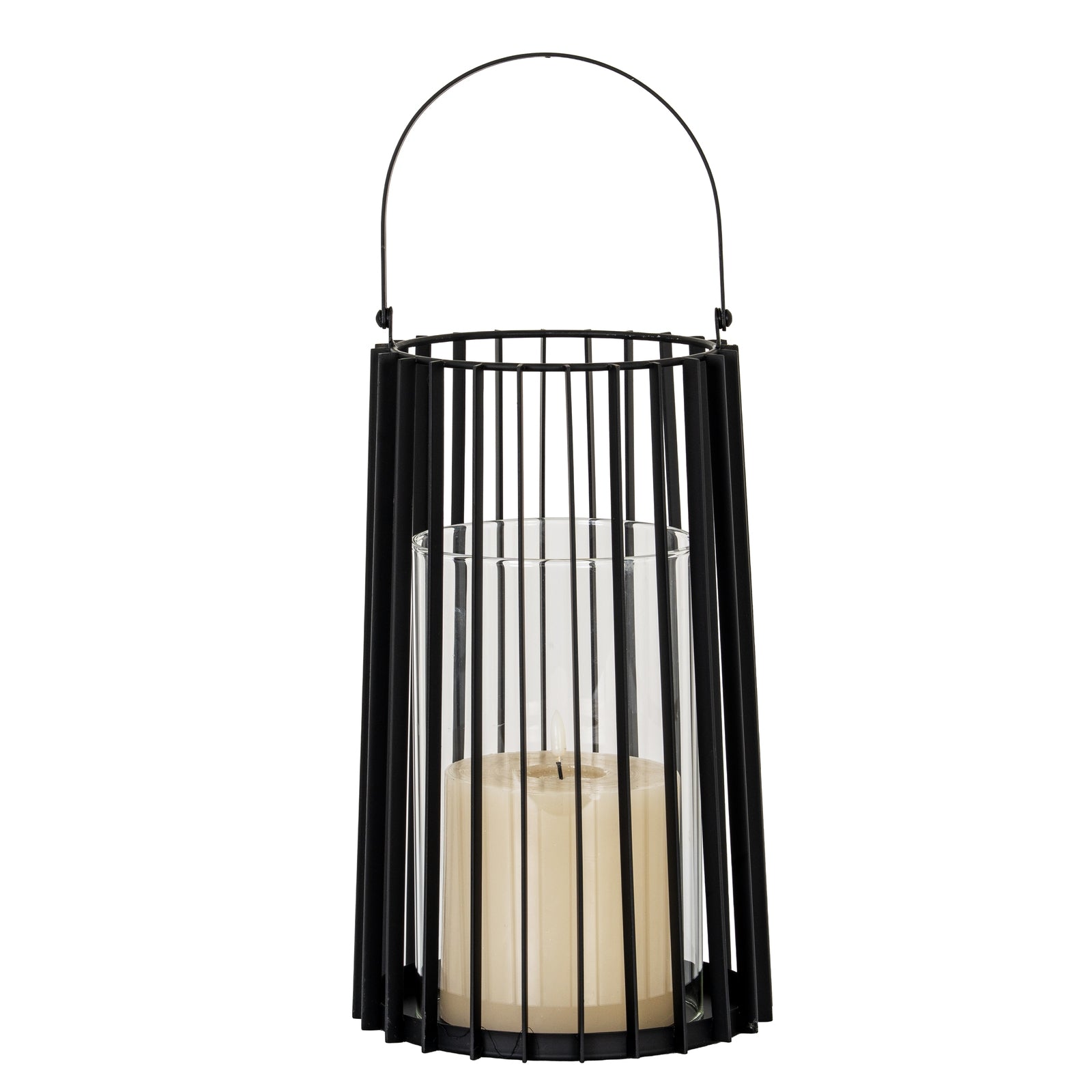 Lynk Large Lantern With Handle And Glass Candle Holder - Candle Holders from the Quanta Home collection.