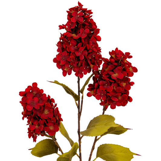 Dark Red Spear Hydrangea Spray - Single Stem Flowers from the Quanta Home collection.