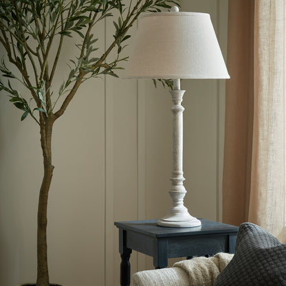 Solenne Table Lamp With Edged Linen Shade