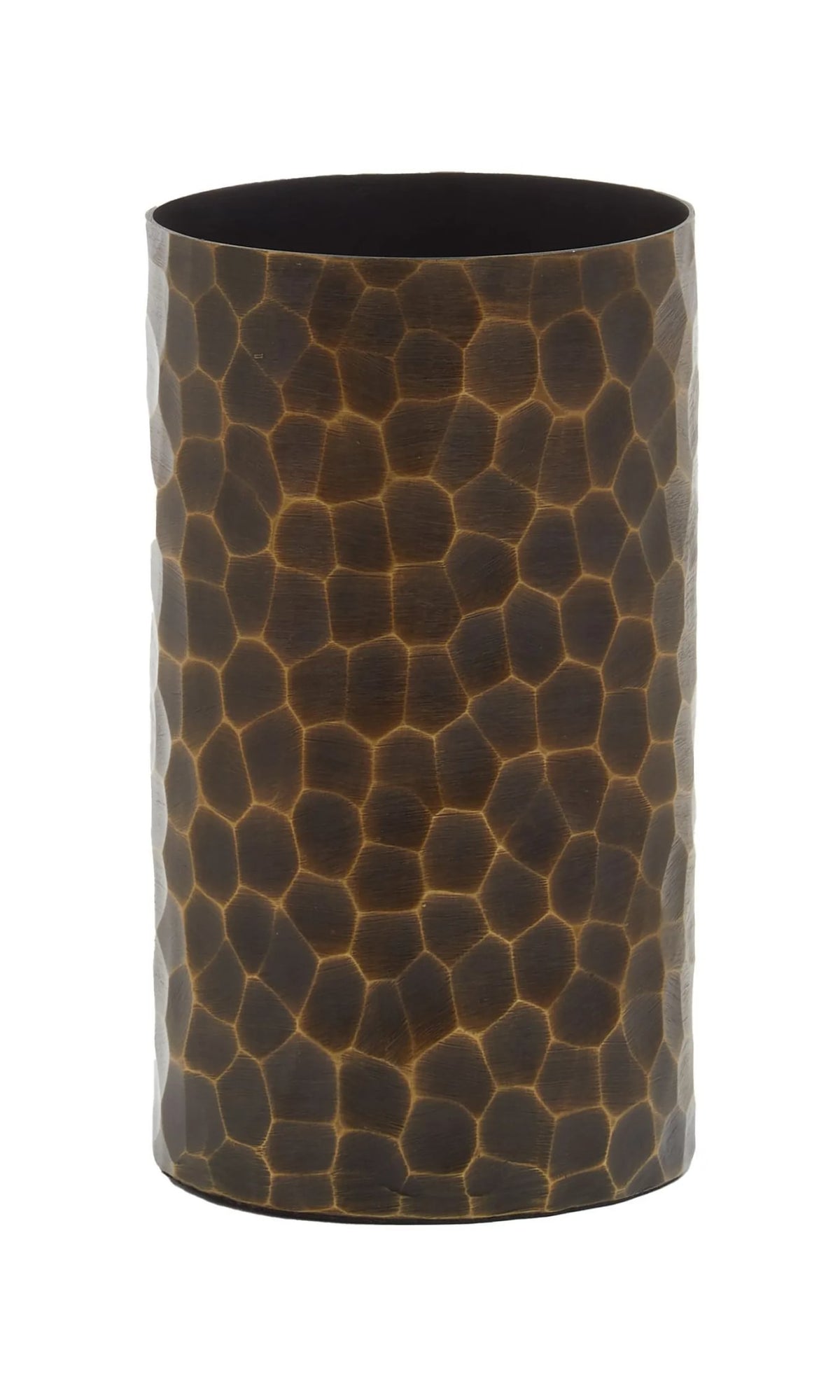 Aureon Small Antique Gold Metal Vase