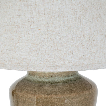 Mottura Ceramic Table Lamp With Edged Linen Shade