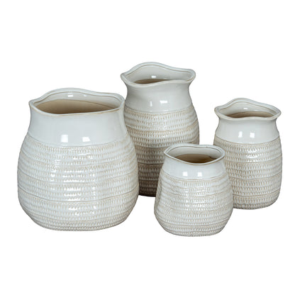 Tava Wide Hewn Vase - Vases from the Quanta Home collection.