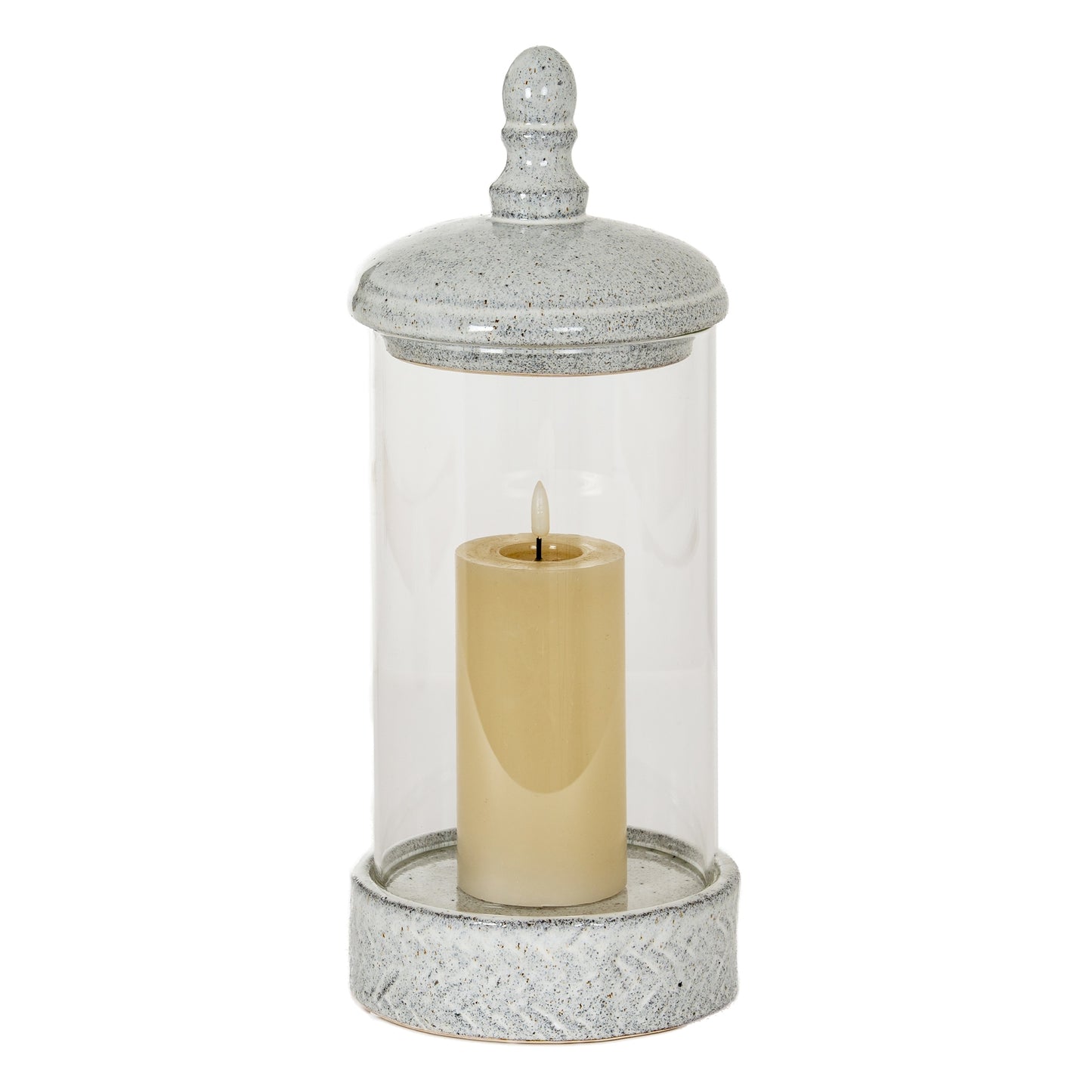 Sona Medium Hurricane Lantern With Lid - Candle Holders from the Quanta Home collection.