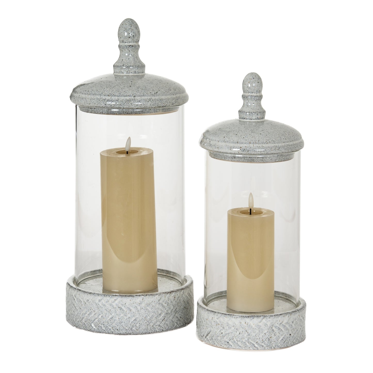 Sona Medium Hurricane Lantern With Lid - Candle Holders from the Quanta Home collection.