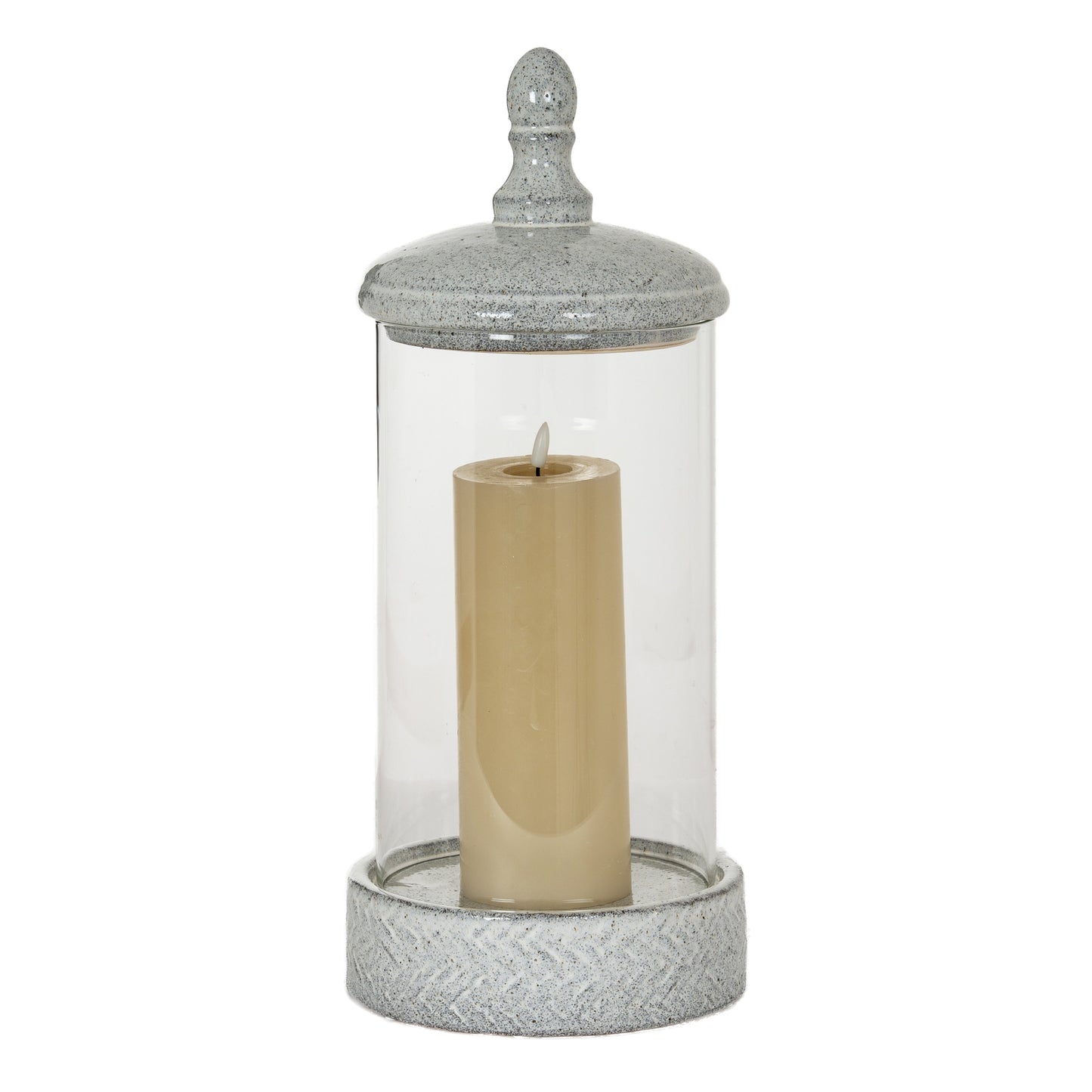 Sona Large Hurricane Lantern With Lid - Candle Holders from the Quanta Home collection.