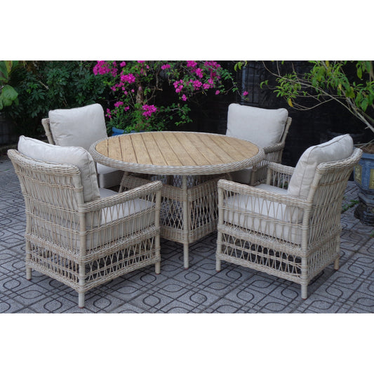Provence Collection Outdoor 4 Seater Round Dining Set - Occasional Chairs from the Quanta Home collection.