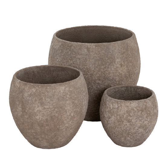 Umber Pot Belly Set Of 3 Planters - Indoor Planters from the Quanta Home collection.
