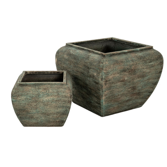 Verdan Square Drum Set Of 2 Planters - Indoor Planters from the Quanta Home collection.