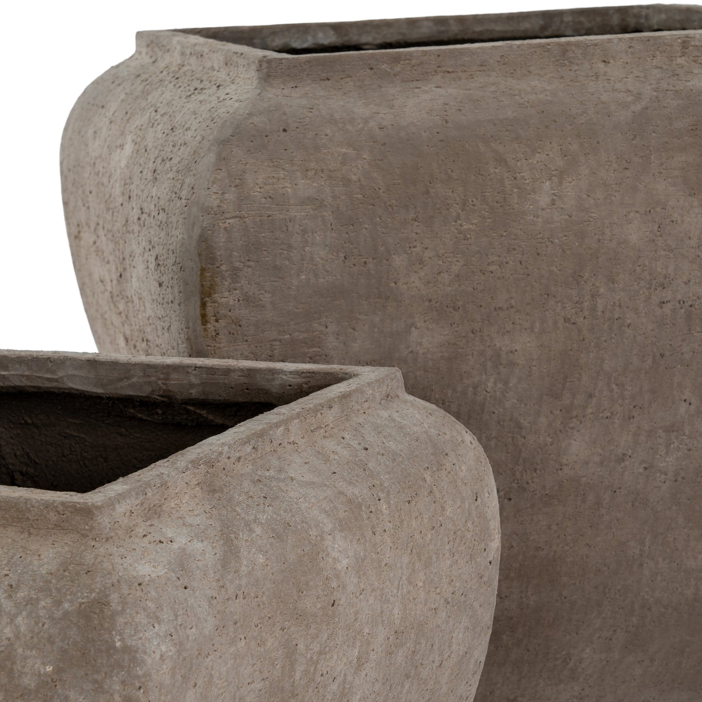 Umber Square Drum Set Of 2 Planters - Indoor Planters from the Quanta Home collection.