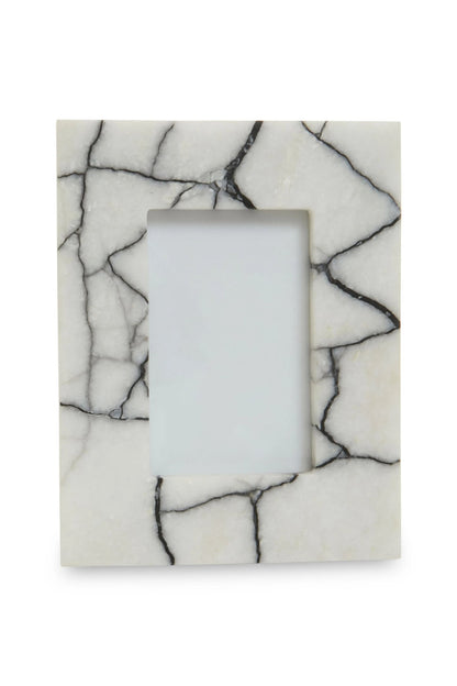 Marmont White and Black Marble 4In X 6In Small Photo Frame