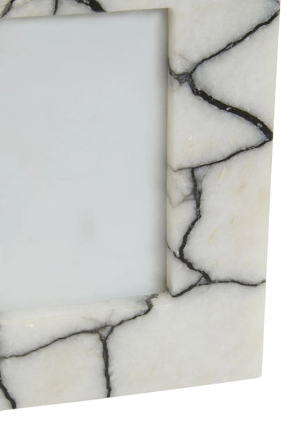 Marmont White and Black Marble 4In X 6In Small Photo Frame