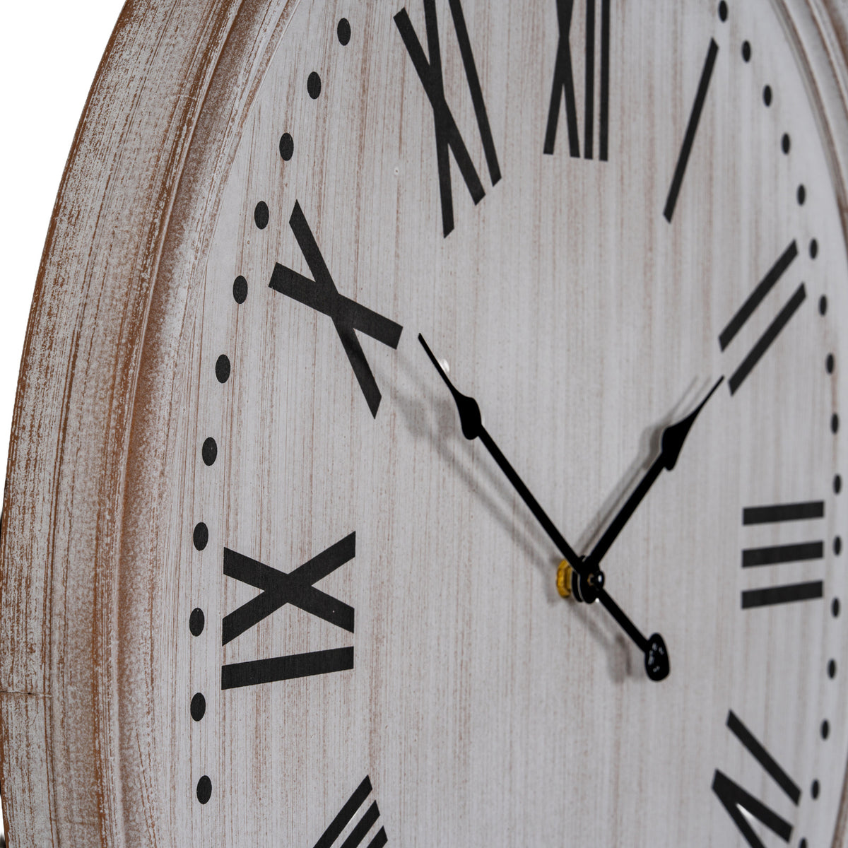 White Wash Clock With Black Numerals