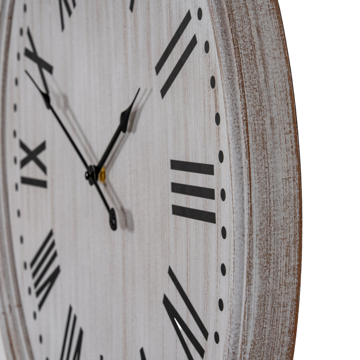 White Wash Clock With Black Numerals