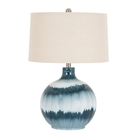 Ocean Shadows Table Lamp With Linen Shade