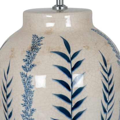Blue Flora Ceramic Pot Lamp