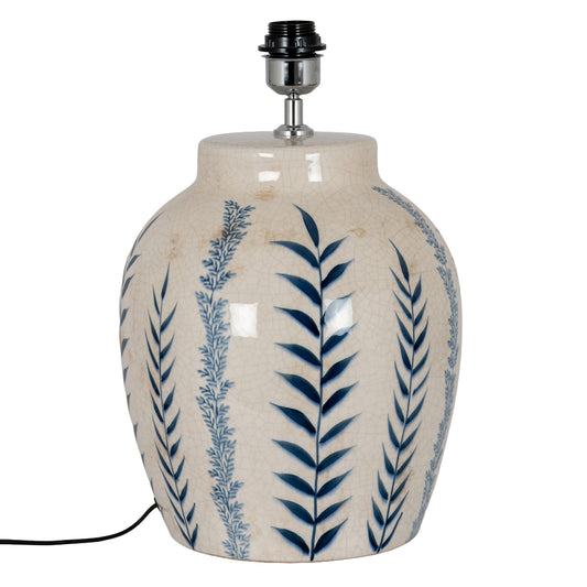 Blue Flora Ceramic Pot Lamp