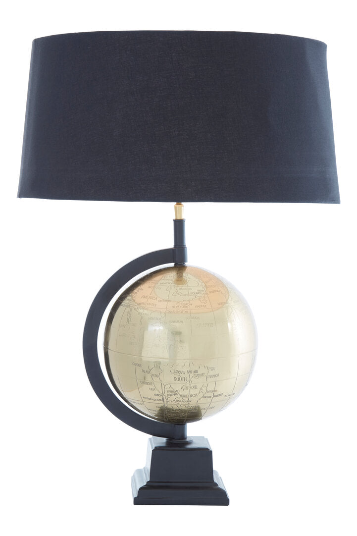 Spencer Globe Antique Brass Table Lamp