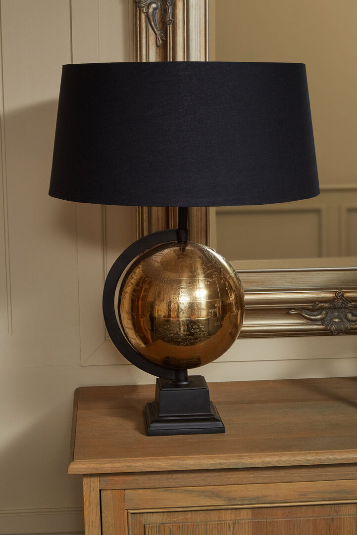 Spencer Globe Antique Brass Table Lamp