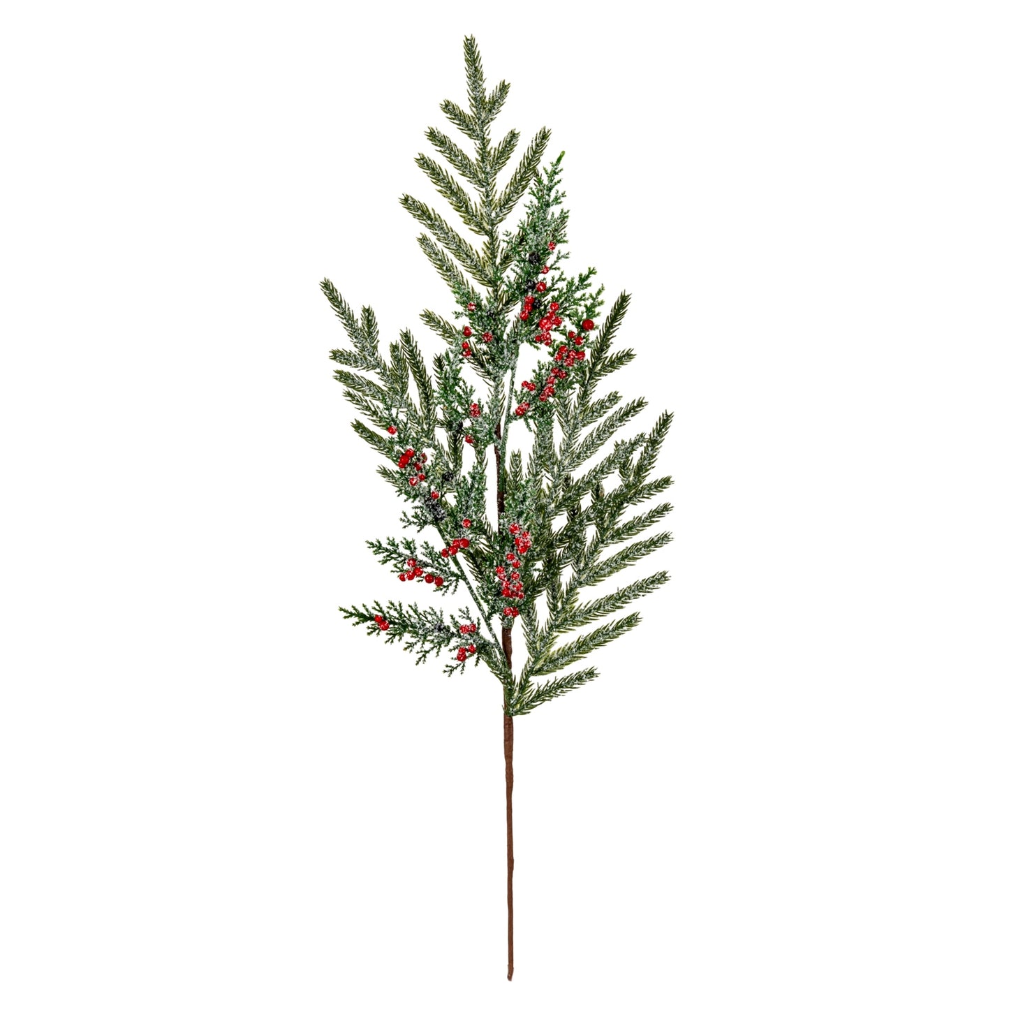 Frosted Pine Branch Spray With Winter Berries - 0.0580